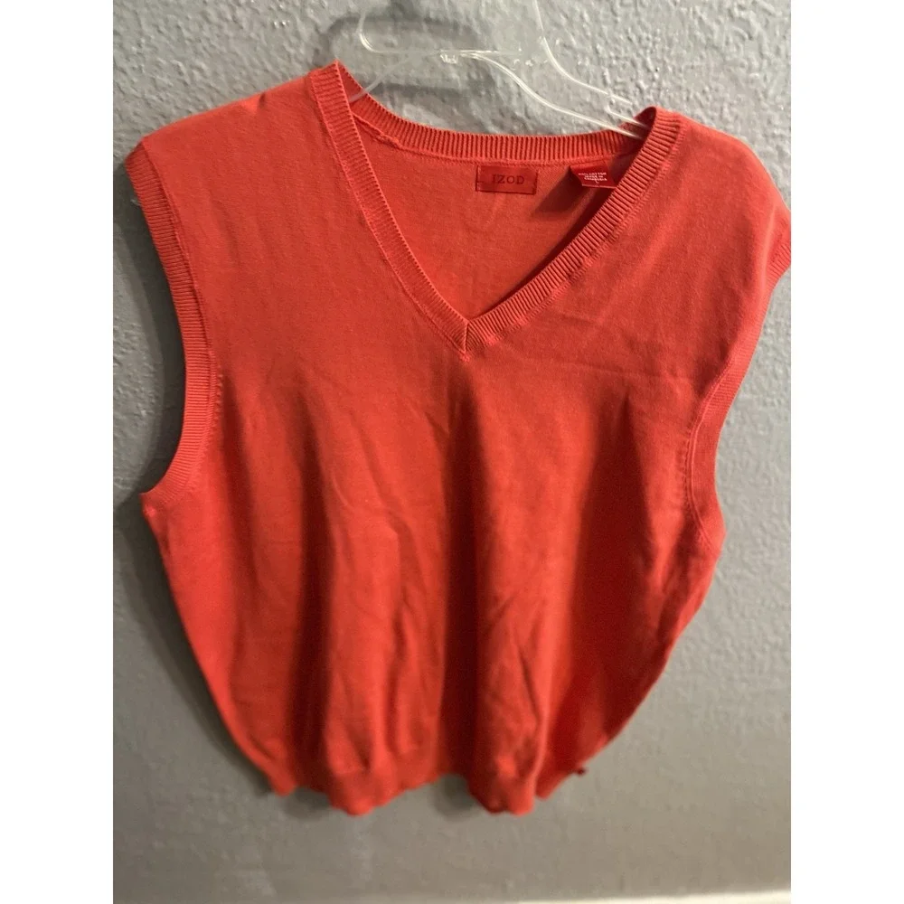 Izod Men Coral Color Size Large‎ Sweater Vest